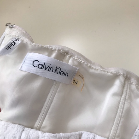 Calvin Klein White Lace Strapless Dress - Picture 11 of 12
